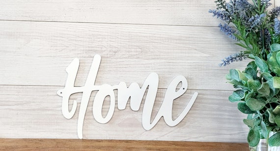 Home sign | fancy home sign| farmhouse style home sign | metal home sign | home entryway sign | home cursive metal word | home sweet home