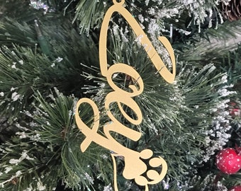 Personalized pet name ornament | dog name ornament | dog paw | personalized christmas tree ornament | pet gift christmas ornament
