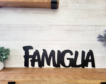 Famiglia sign | metal famiglia sign | italian family sign | photo wall sign | family portrait | family tree sign | recycled steel sign