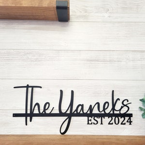 Personalized Family Name Sign | Anniversary Gift | Metal Last Name Sign ...