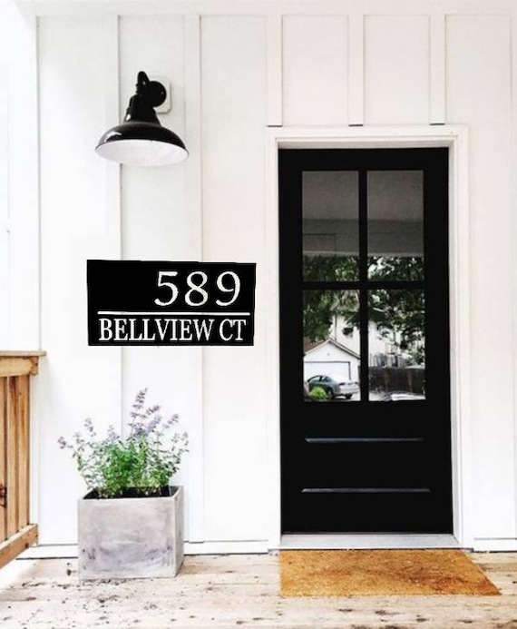 Modern address sign | custom metal address sign | rectangle address sign | industrial house numbers | metal address | street name sign