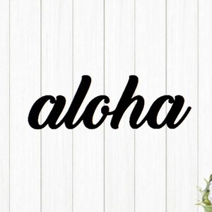 Aloha metal sign | world traveler home decor | cursive metal word sign | explorer sign | hawaii decor | beach decor | nautical beachhouse