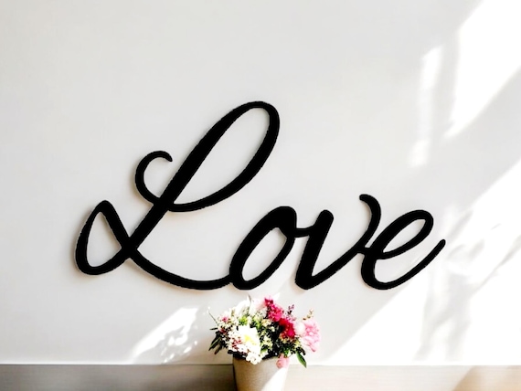 Love Metal Sign | Love Sign | Love Metal Word | Cursive Love  |Metal Love Home Sign | Rustic Word Art Sign | Metal Wall Art | Word Sign