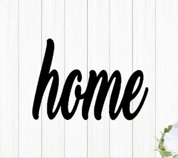 Home Sign | Rustic Home Sign| Farmhouse Wall Decor | Home Metal Sign | Home Entryway Sign | Home Cursive Metal Word | Home Sweet Home Sign