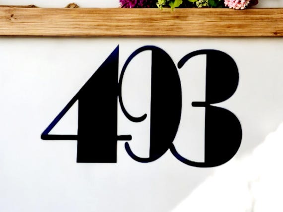 Art Deco House Number | Modern House Numbers | Metal Address Sign | Address Plaque | Address Sign | House Numbers | Outdoor Sign