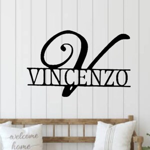 Personalized metal family name sign | last name sign | family name sign | split monogram sign | anniversary gift | monogram wedding gift