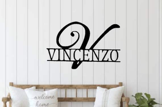 Personalized metal family name sign | last name sign | family name sign | split monogram sign | anniversary gift | monogram wedding gift