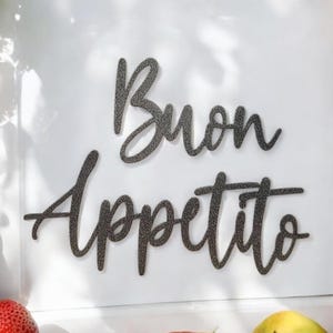 Buon appetito sign | bon appetit metal sign | enjoy your meal  | homemade sign | kitchen decor | cursive bon appetit | italian kitchen sign