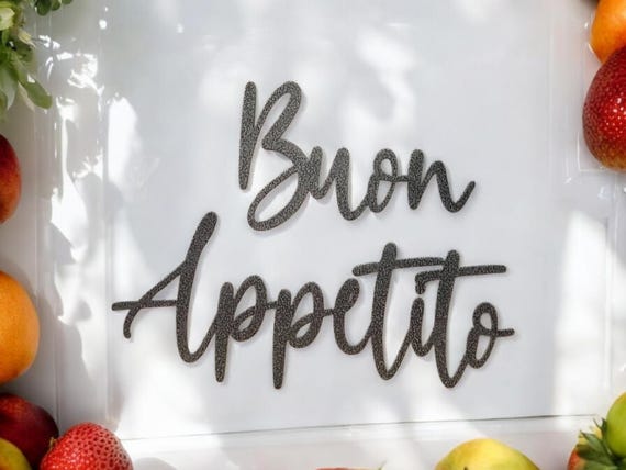 Buon appetito sign | bon appetit metal sign | enjoy your meal  | homemade sign | kitchen decor | cursive bon appetit | italian kitchen sign