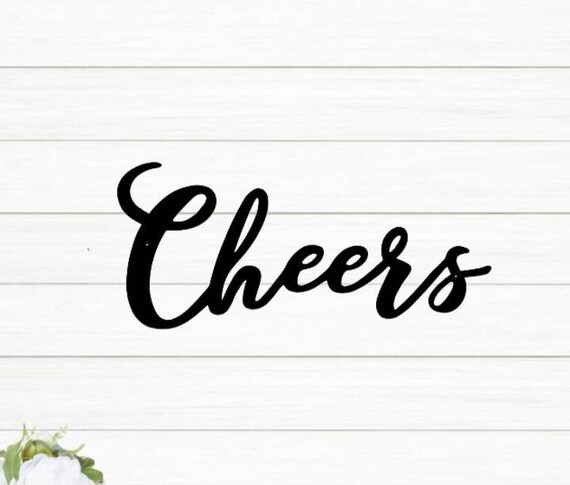 Cheers sign | metal cheers sign | script cheers sign |  script font bar sign | steel cheers sign | bar decor | bar sign | cursive cheers