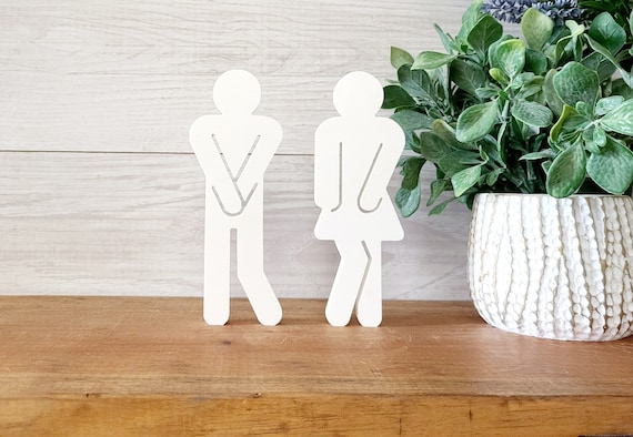 Mini Bathroom People | Mini Bathroom Figures | Wooden Bathroom People | Funny Gotta Go Bathroom People | Wooden People Cutouts