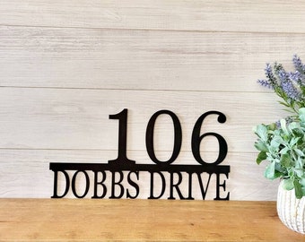 Custom address sign | modern house numbers | street name sign | metal home address sign | horizontal address number | weatherproof address