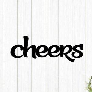 Cheers sign | metal cheers sign | script cheers sign |  script font bar sign | steel cheers sign | bar decor | bar sign | cursive cheers