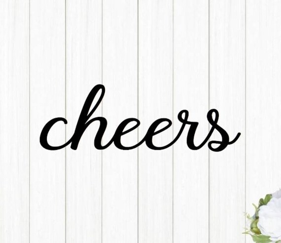 Cheers sign | metal cheers sign | script cheers sign |  script font bar sign | steel cheers sign | bar decor | bar sign | cursive cheers