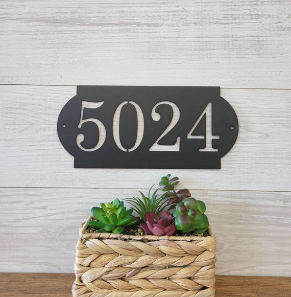 Personalized Address Sign House Number Street Name Sign Steel Home Address Sign Horizontal Address Number Weatherproof Metal Sign