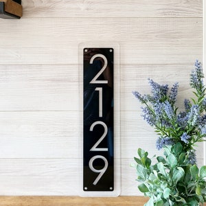 Vertical house address sign |  modern house numbers | acrylic address sign | contemporary house address | modern address plaque 3d address