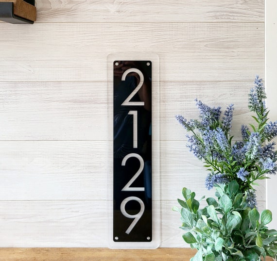Vertical house address sign |  modern house numbers | acrylic address sign | contemporary house address | modern address plaque 3d address