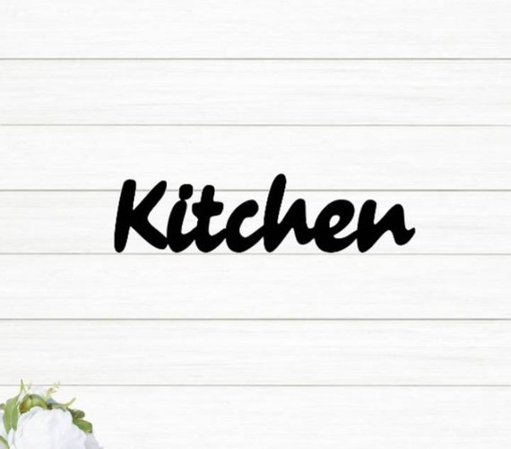 Kitchen Sign Kitchen Cursive Word Sign Farmhouse Style Home Decor Wood Wall Art  Words Housewarming Gift Kitchen Decor Sign