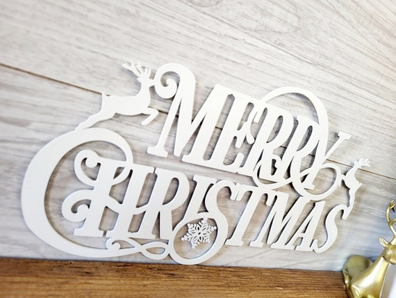 Merry christmas metal sign, holiday wall art decor, christmas decoration, door hanger, christmas gift, christmas ornament