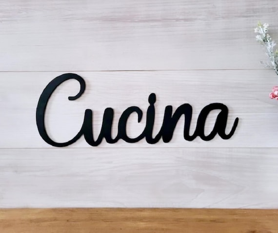 Cucina Sign | Cucina Metal Sign | Homemade Sign | Kitchen Wall Decor | Cursive La Cucina | Kitchen Sign | Farmhouse Style | Italian Kitchen