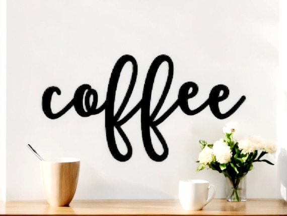 Coffee bar sign | kitchen decor | metal art | metal coffee bar sign | coffee lovers decor | rustic word art | housewarming or wedding gift