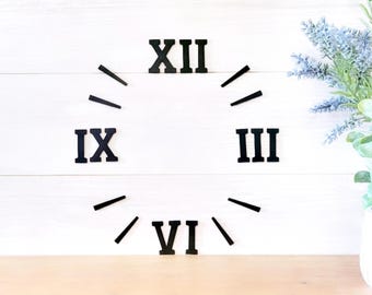4 Inch Roman Numeral Clock Numbers | Roman Numeral Numbers | DIY Clock Number Kit | Metal Clock Numbers | Handmade Clock Number and Dash Kit