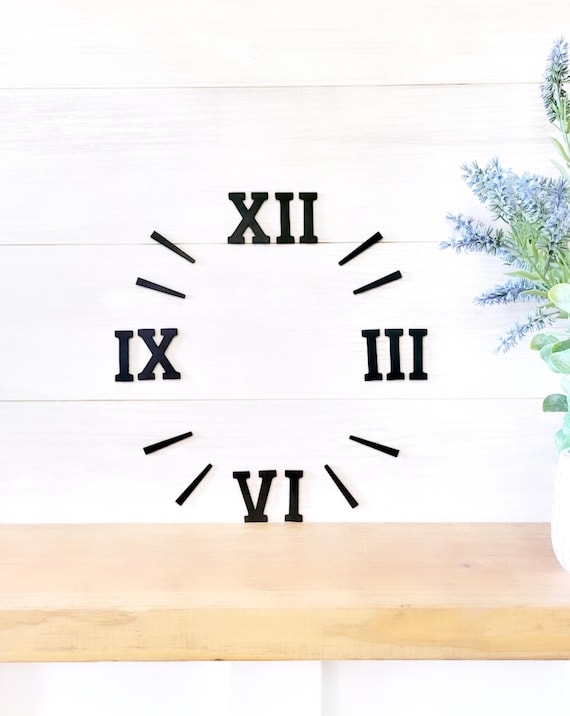 3 Inch Roman Numeral Clock Numbers | Roman Numeral Numbers | DIY Clock Number Kit | Metal Clock Numbers | Handmade Clock Number and Dash Kit
