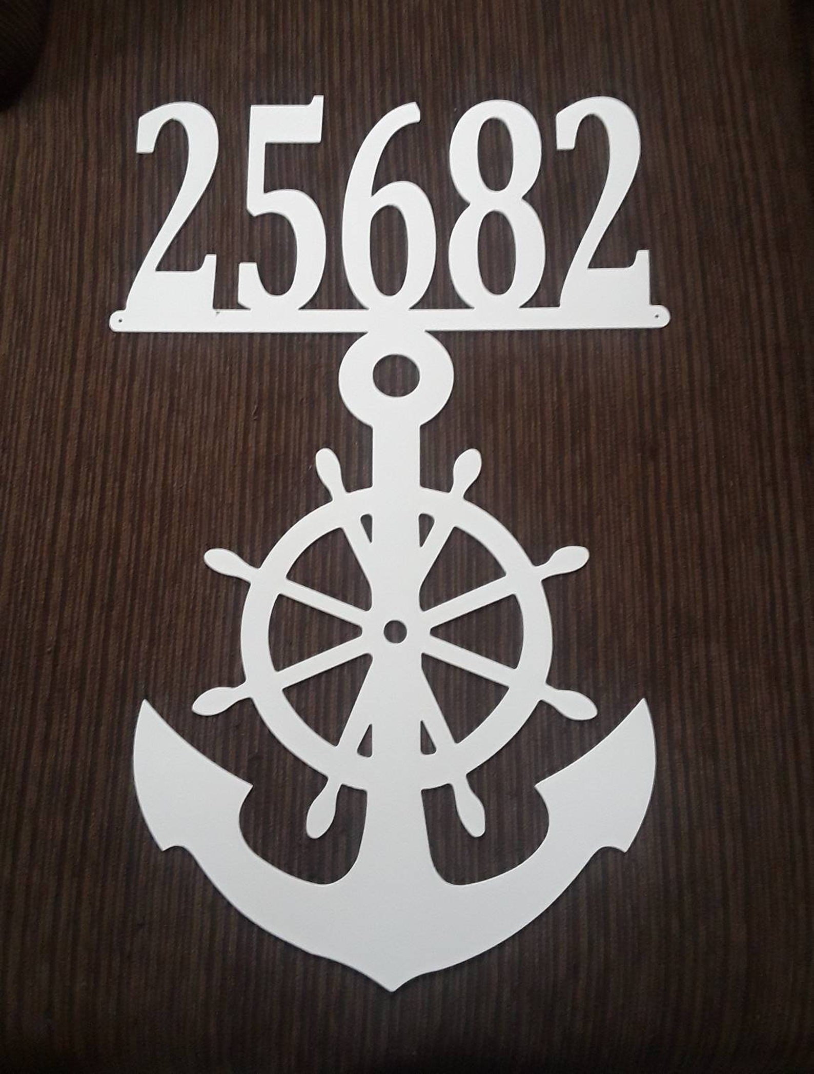 Anchor Address Sign Nautical House Numbers Steel Lake Ocean Etsy