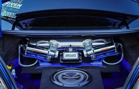 Air Ride Suspension TRUNK TRAY Valve Mount Tank Mount & Viair Compressor Mount Bagged Truck and Car Show Display Bracket