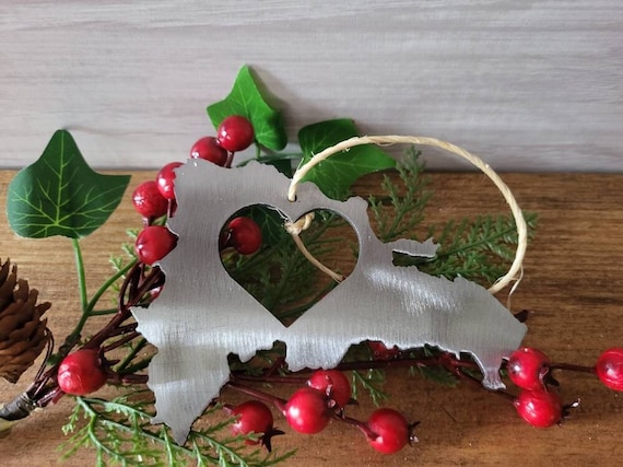 Dominican republic ornament destination wedding keepsake favor gift island beach anniversary christmas tree recycled steel love travel