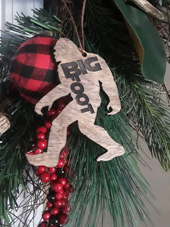 Big foot ornament sasquatch christmas tree ornament christmas gift wood bigfoot lover stocking stuffer wooden