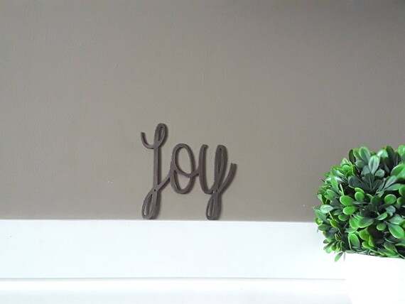 Joy metal sign | joysign | joy metal word | cursive joy | metal joy home sign | rustic word art sign | metal wall art | word joy sign happy