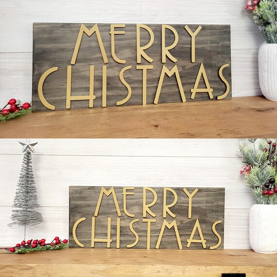 Merry christmas sign | wood and metal christmas sign | custom christmas decor | christmas decoration | holiday decor