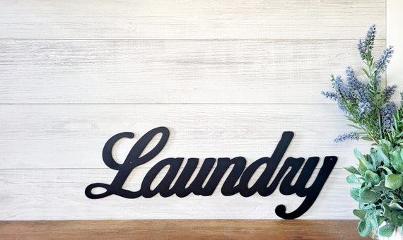 Laundry Room Sign | Cursive Laundry Sign | Script Laundry Sign | Farmhouse Style Laundry Sign | Metal Laundry Sign |Modern Home Decor