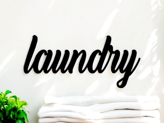 Laundry Room Sign | Cursive Laundry Sign | Script Laundry Sign | Farmhouse Style Laundry Sign | Wood Laundry Sign |Modern Home Decor