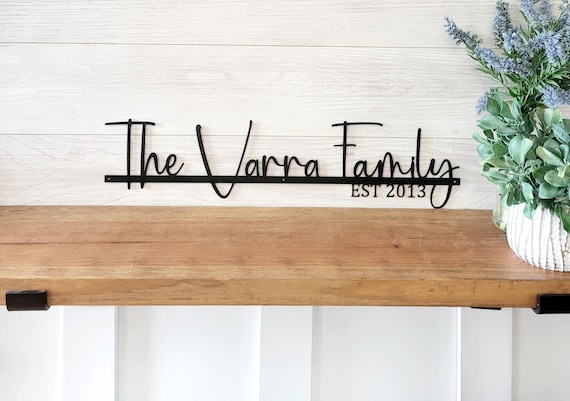 Personalized family name sign | anniversary gift | metal last name sign | family established sign | wall decor | wedding gift