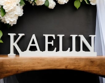 Freestanding Name Sign | Personalized Name Sign | Kids Room Sign | 3/4  Inch Thick Name Sign | Family Name Sign | Script Cursive Word Sign