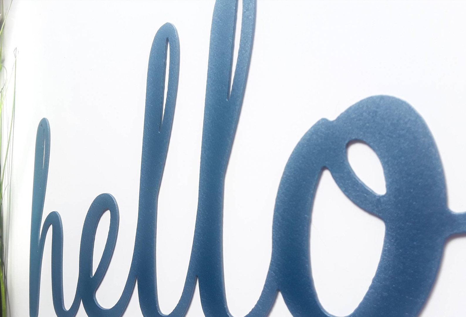 Hello Metal Sign, Cursive Front Door Decor, Weatherproof Steel - Etsy