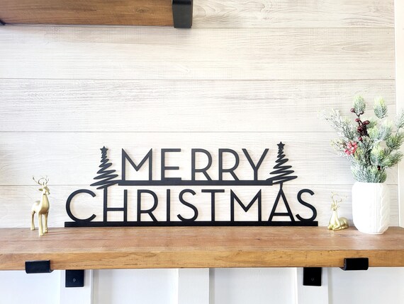 Metal Merry Christmas Sign | Holiday Wall Decor | Christmas Decoration | Christmas Tree Sign | Door hanger | Christmas Gift | Holiday Decor