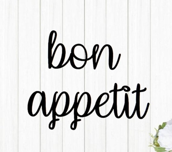 Bon appetit sign | bon appetit metal sign | enjoy your meal  | homemade sign | french kitchen decor | cursive bon appetit | mangia sign