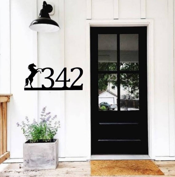 Horse Address Sign | Horizontal Horse Address Sign | Horse Farm Sign | Horse Lover Sign | Horse Garden Sign | Weatherproof House Numbers