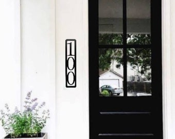 3 1/2 INCH Wide Number Address Plaque Metal Address Sign Vertical Address Sign House Number Sign Metal Address Weatherproof Sign Metal Art