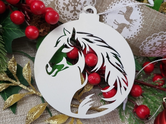 Horse ornament | horse lover gift | metal christmas tree ornaments | horse farmer gift | equine ranch ornament