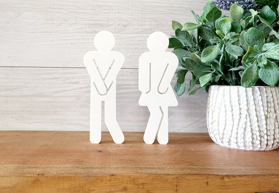 Mini Bathroom People | Mini Bathroom Figures | Wooden Bathroom People | Funny Gotta Go Bathroom People | Wooden People Cutouts