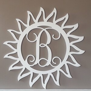 Monogram sun wreath | monogram sun sign | summer sun door hanger | summer sun sign | initial front door hanger | beach door hanger last name