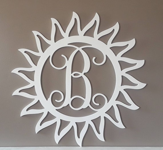 Monogram sun wreath | monogram sun sign | summer sun door hanger | summer sun sign | initial front door hanger | beach door hanger last name