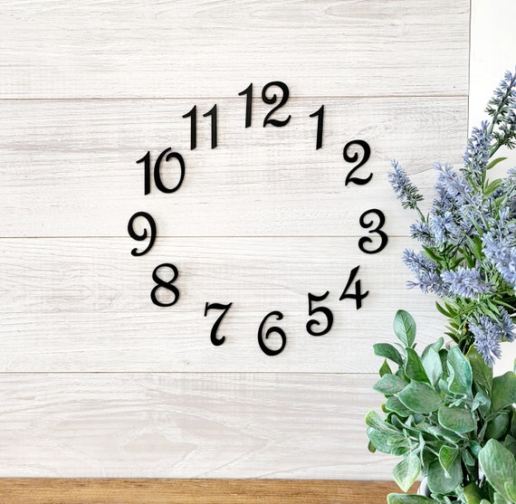 6 Inch Clock Numbers | DIY Clock Number Kit | Metal Clock Number Kit | Handmade Clock Number and Dash Kit | Modern Contemporary Numbers