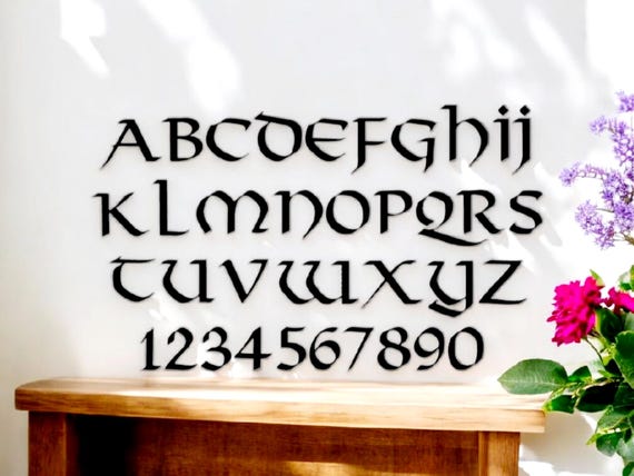 4" Celtic mailbox numbers | apartment condo townhouse numbers | Gaelic numbers and letters | metal home address