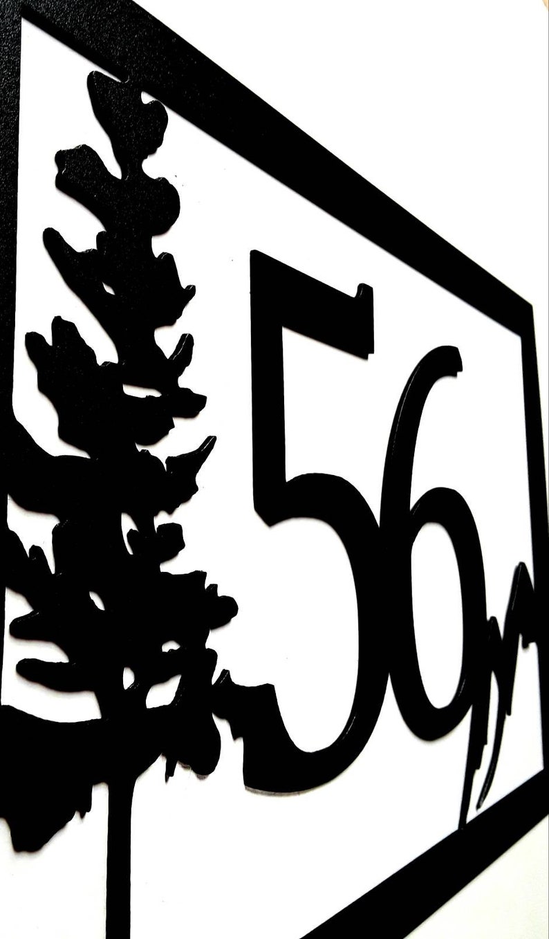 Mountain Address Sign Pine Tree House Numbers Custom Mountain Etsy