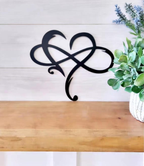 Infinity Heart Metal Sign | Metal Infinite Heart Sign | Wedding Gift | Anniversary Gift | Valentines Day Gift | Christmas Gift | Heart Sign